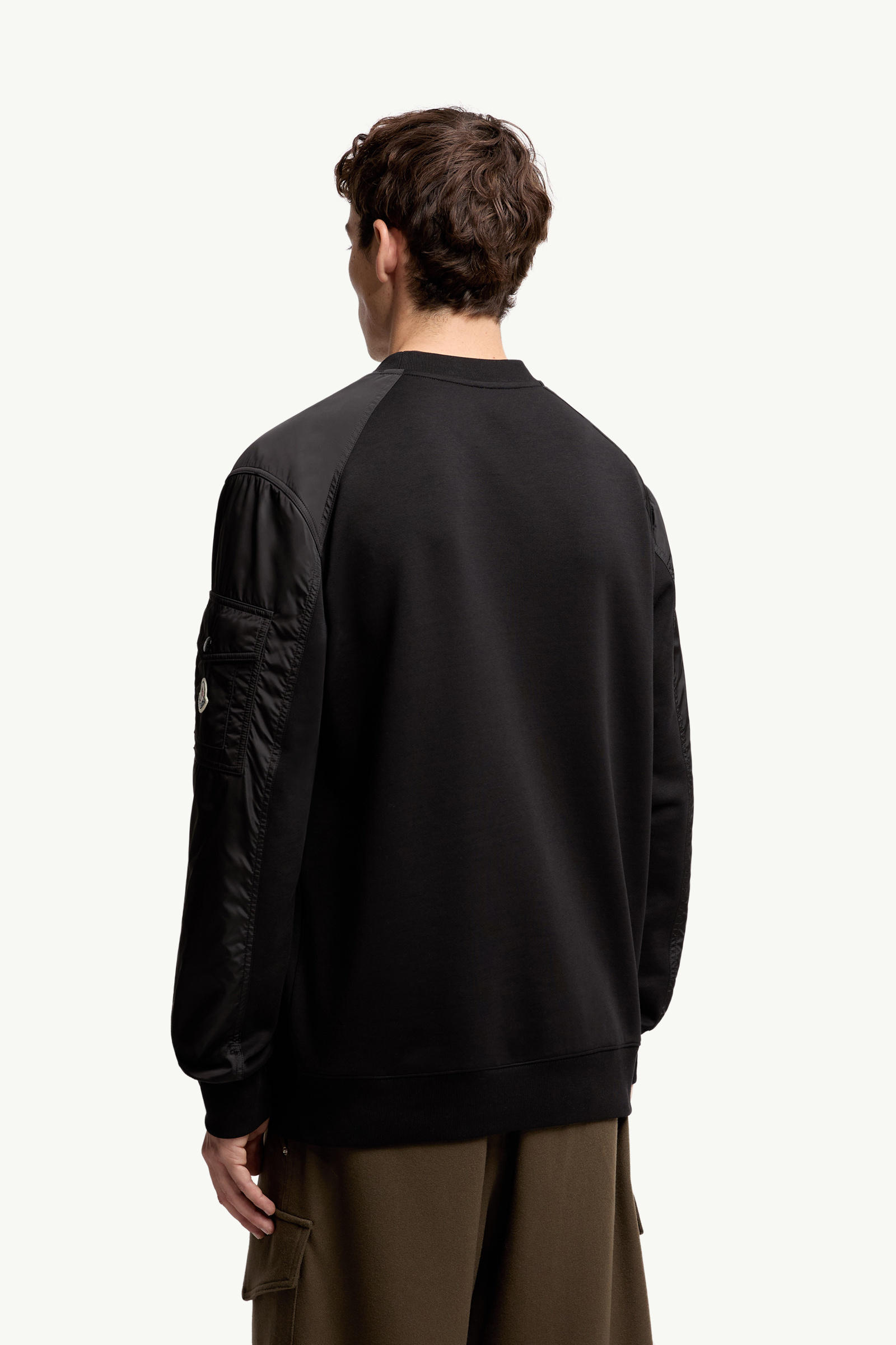Cotton Blend Sweatshirt Men Black Moncler 4