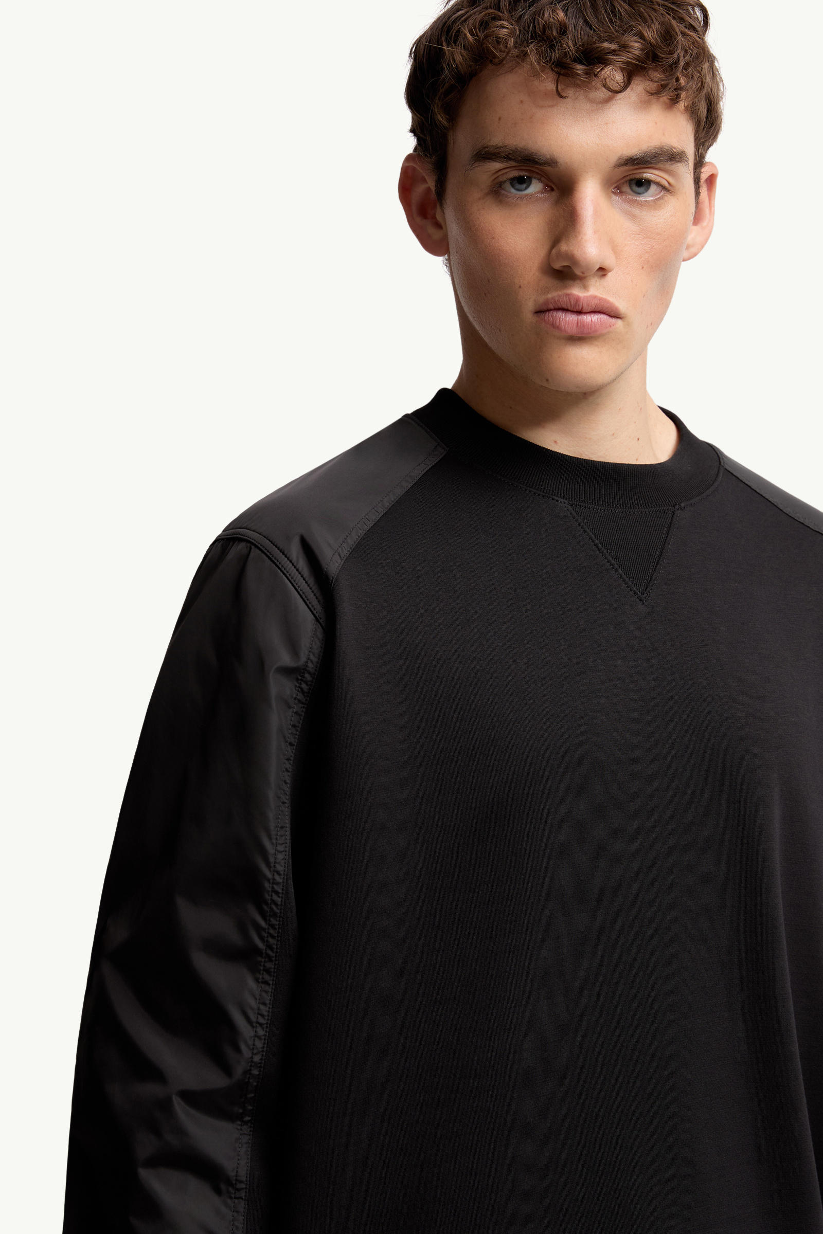 Cotton Blend Sweatshirt Men Black Moncler 5