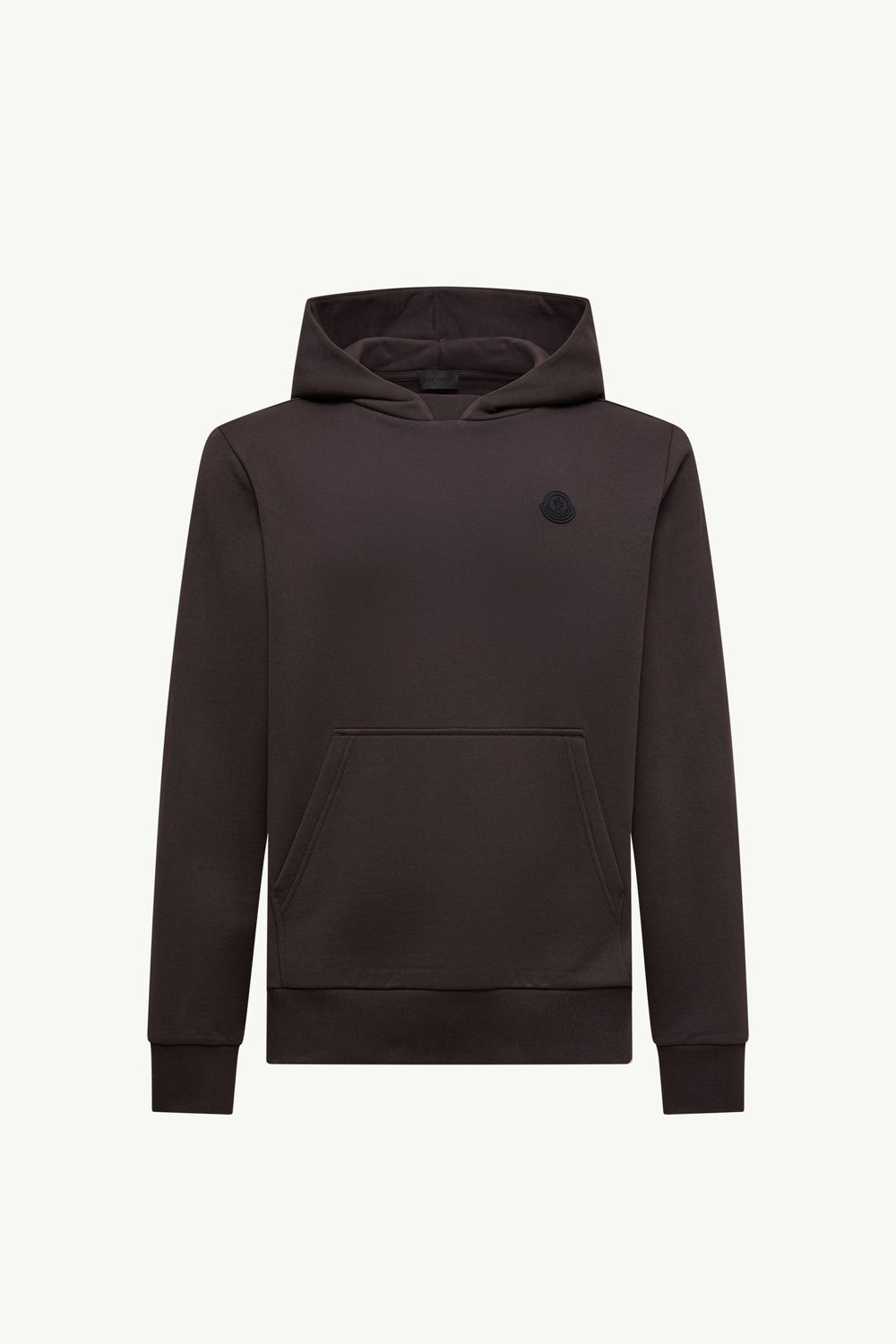 Tonal Back Logo Cotton Hoodie Men Dark Brown Moncler 2