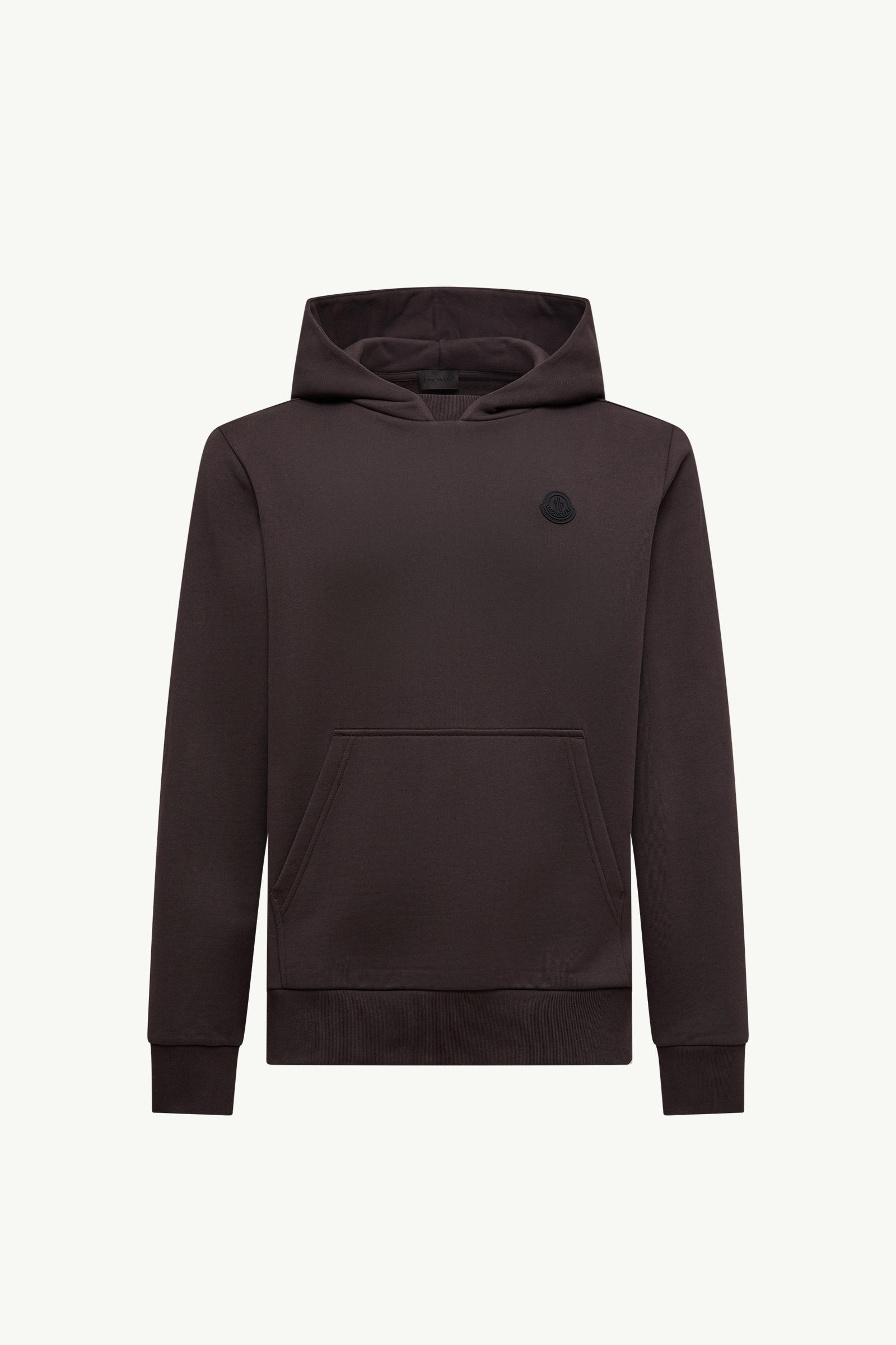 Tonal Back Logo Cotton Hoodie Men Dark Brown Moncler 2