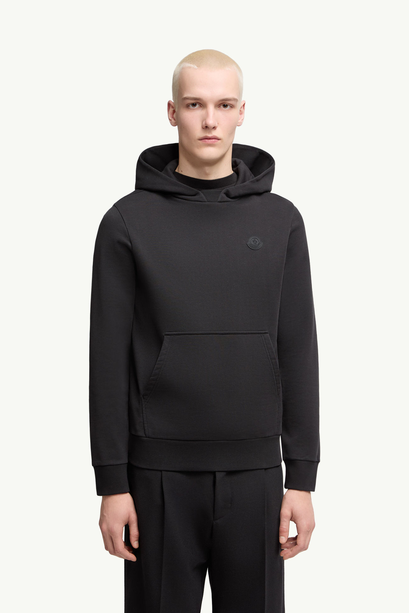 Kapuzenpullover aus Baumwolle mit farblich abgestimmtem Logo Herren Schwarz Moncler 3