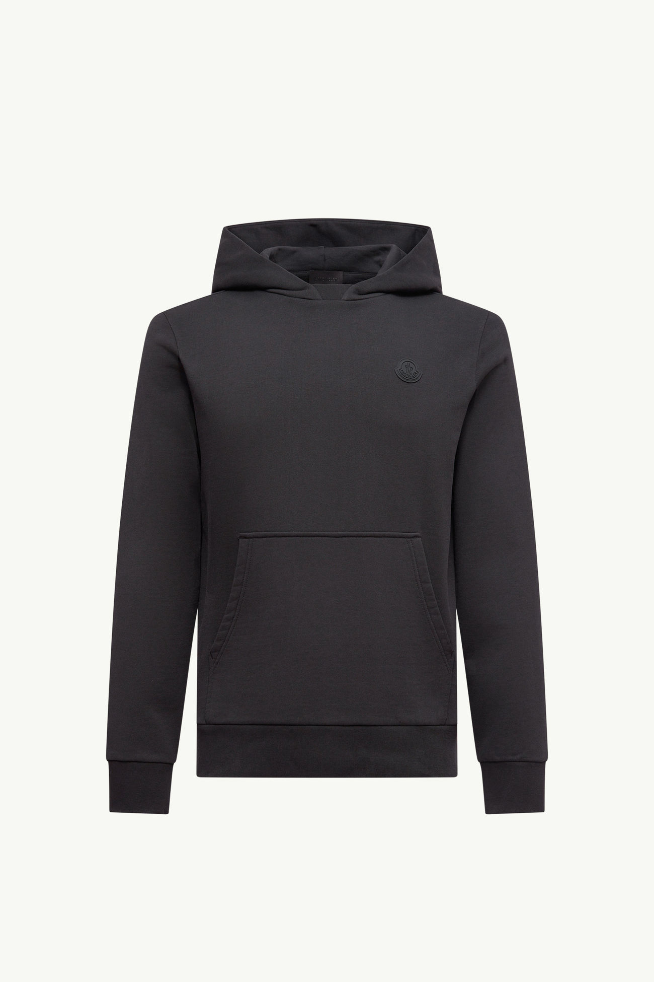Tonal Back Logo Cotton Hoodie Men Black Moncler 2