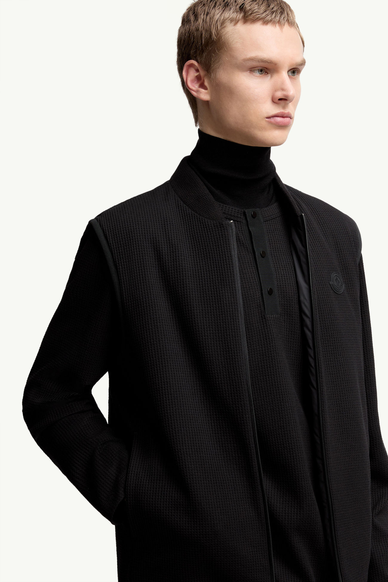 雙面夾層背心 男士 黑色 Moncler 7