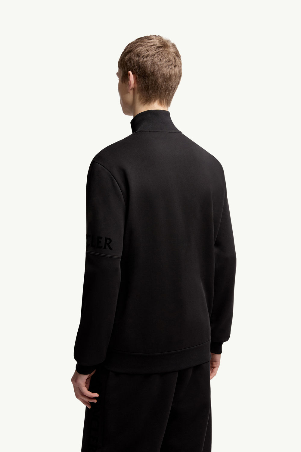 Cotton Zip-Up Sweatshirt Men Black Moncler 4