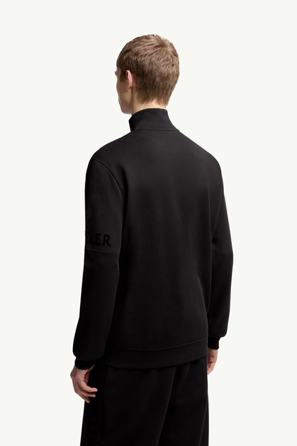Cotton Zip-Up Sweatshirt Men Black Moncler 4