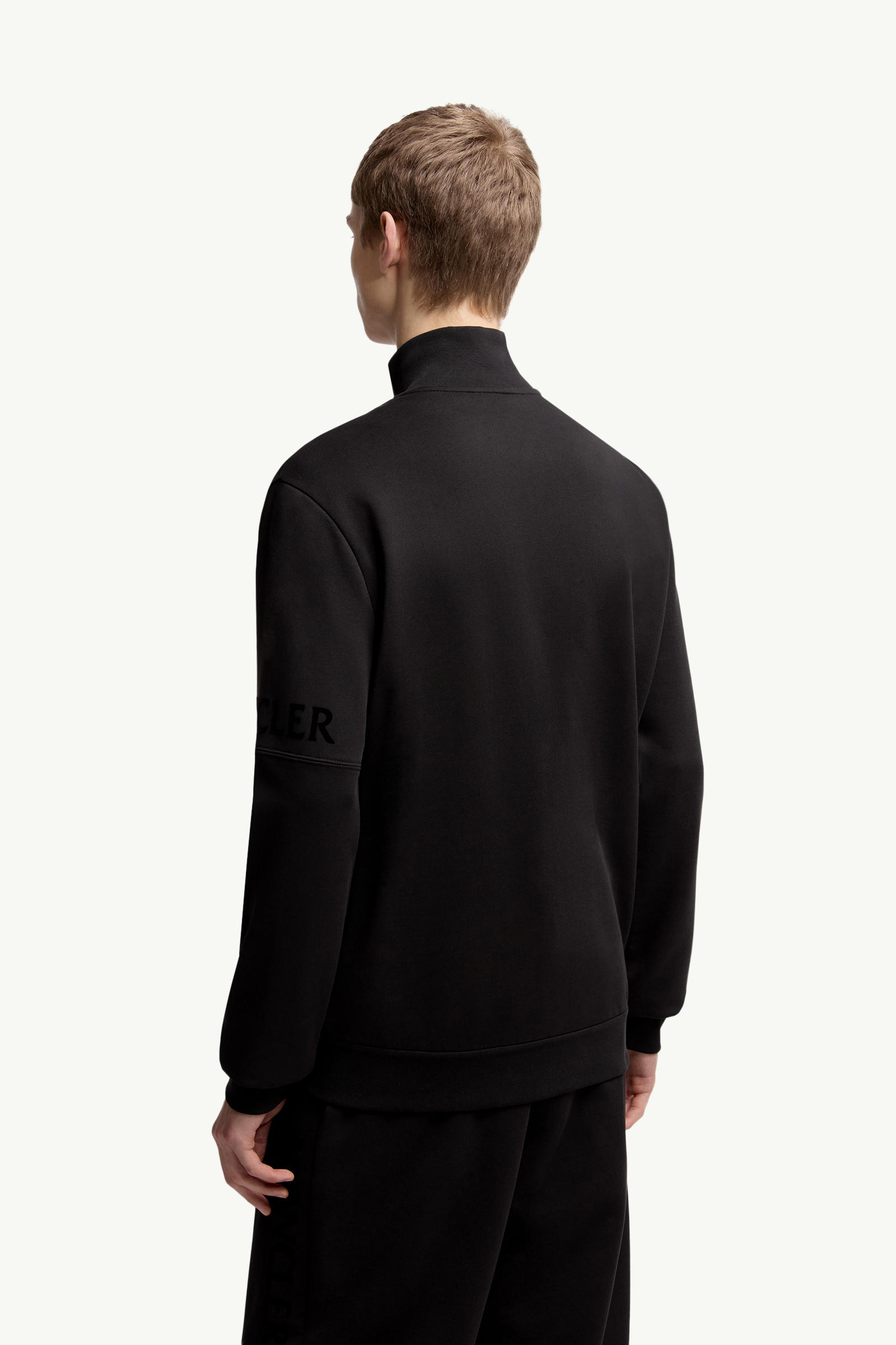 Cotton Zip-Up Sweatshirt Men Black Moncler 4