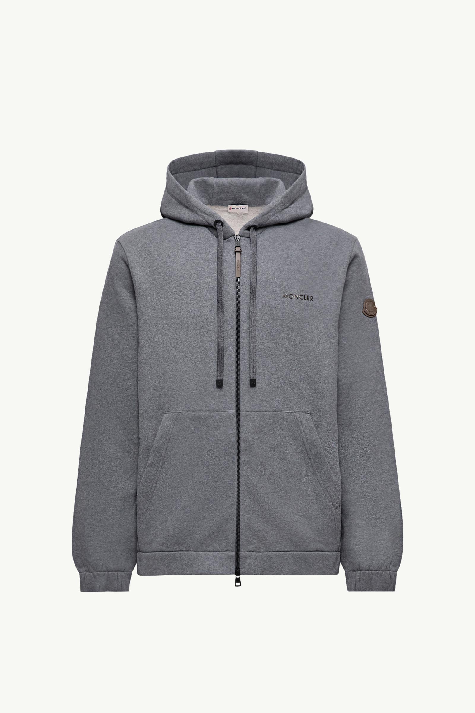 Leather Logo Cotton Blend Zip-Up Hoodie_findInBoutique_image