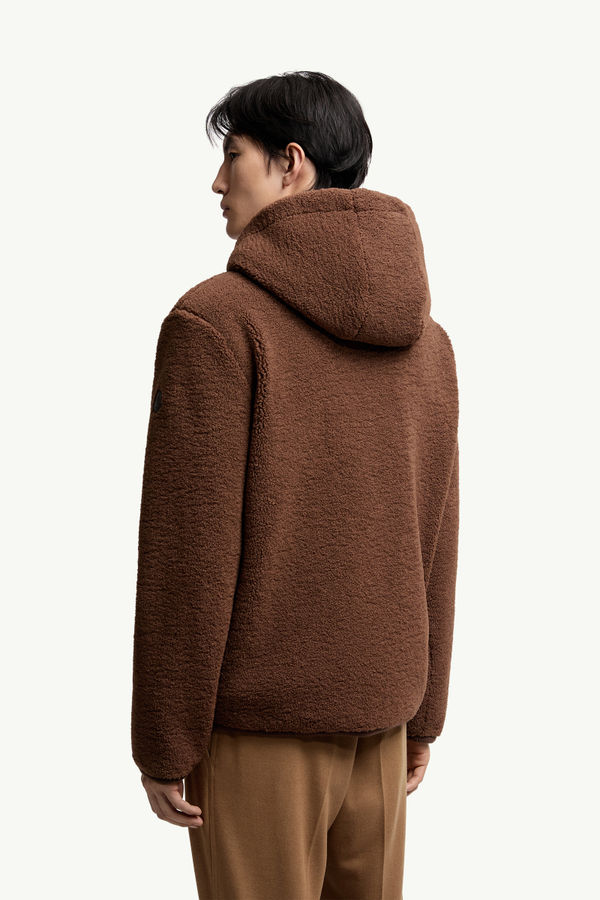 Kapuzenpullover aus Teddystoff mit Reißverschluss Herren Braun Moncler 4