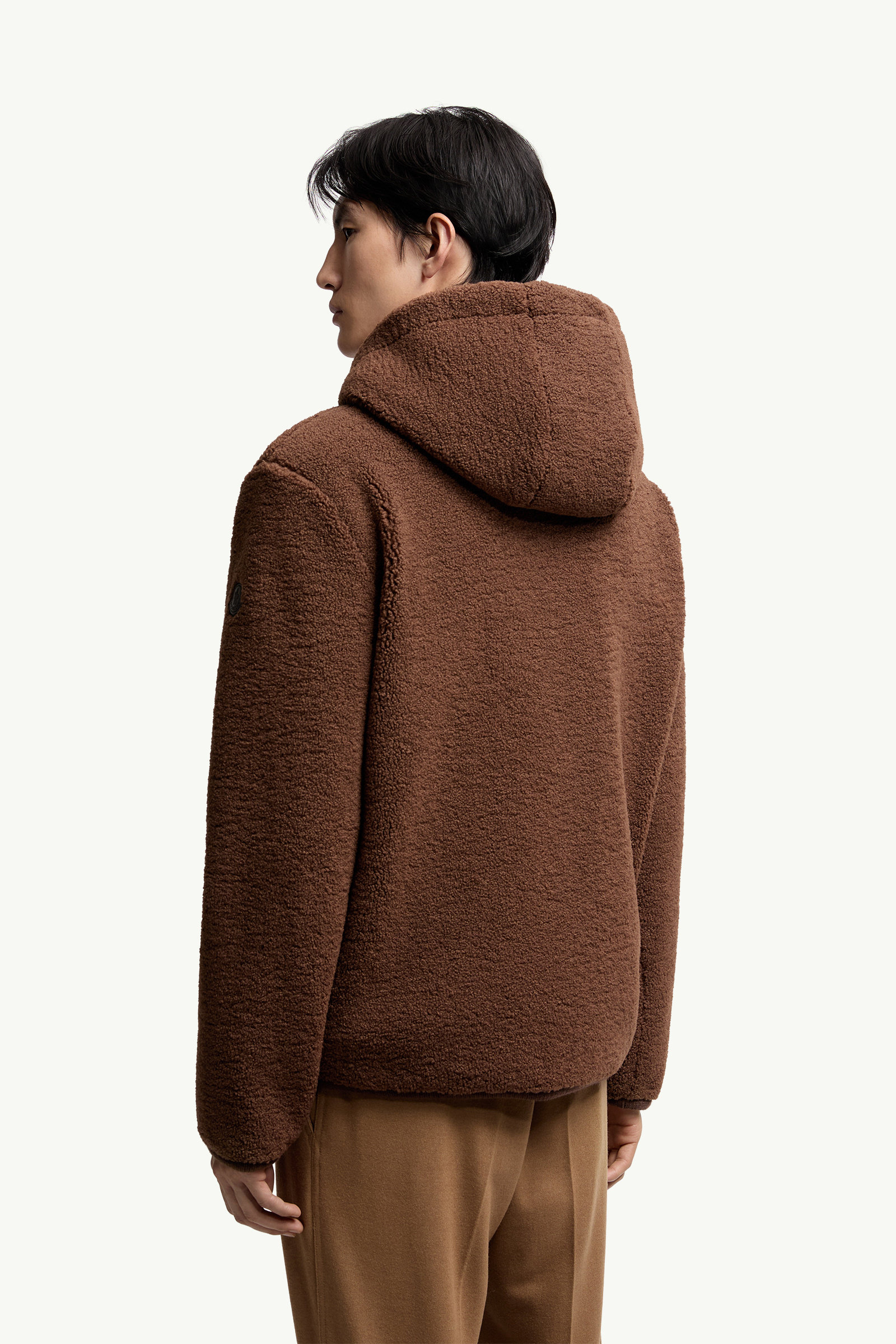 Kapuzenpullover aus Teddystoff mit Reißverschluss Herren Braun Moncler 4