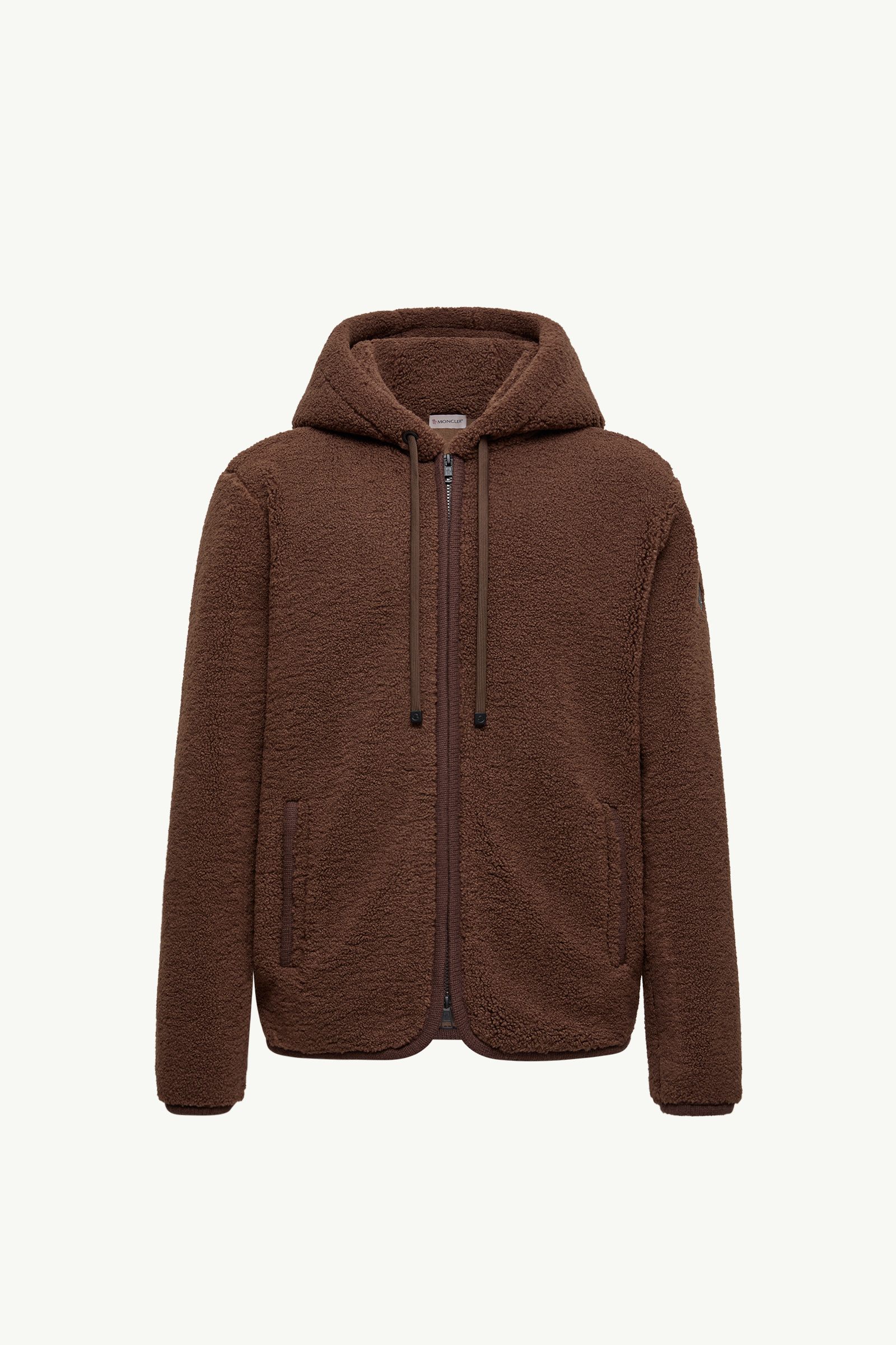 Brown Teddy Zip-Up Hoodie - Sweatshirts for Men | Moncler US