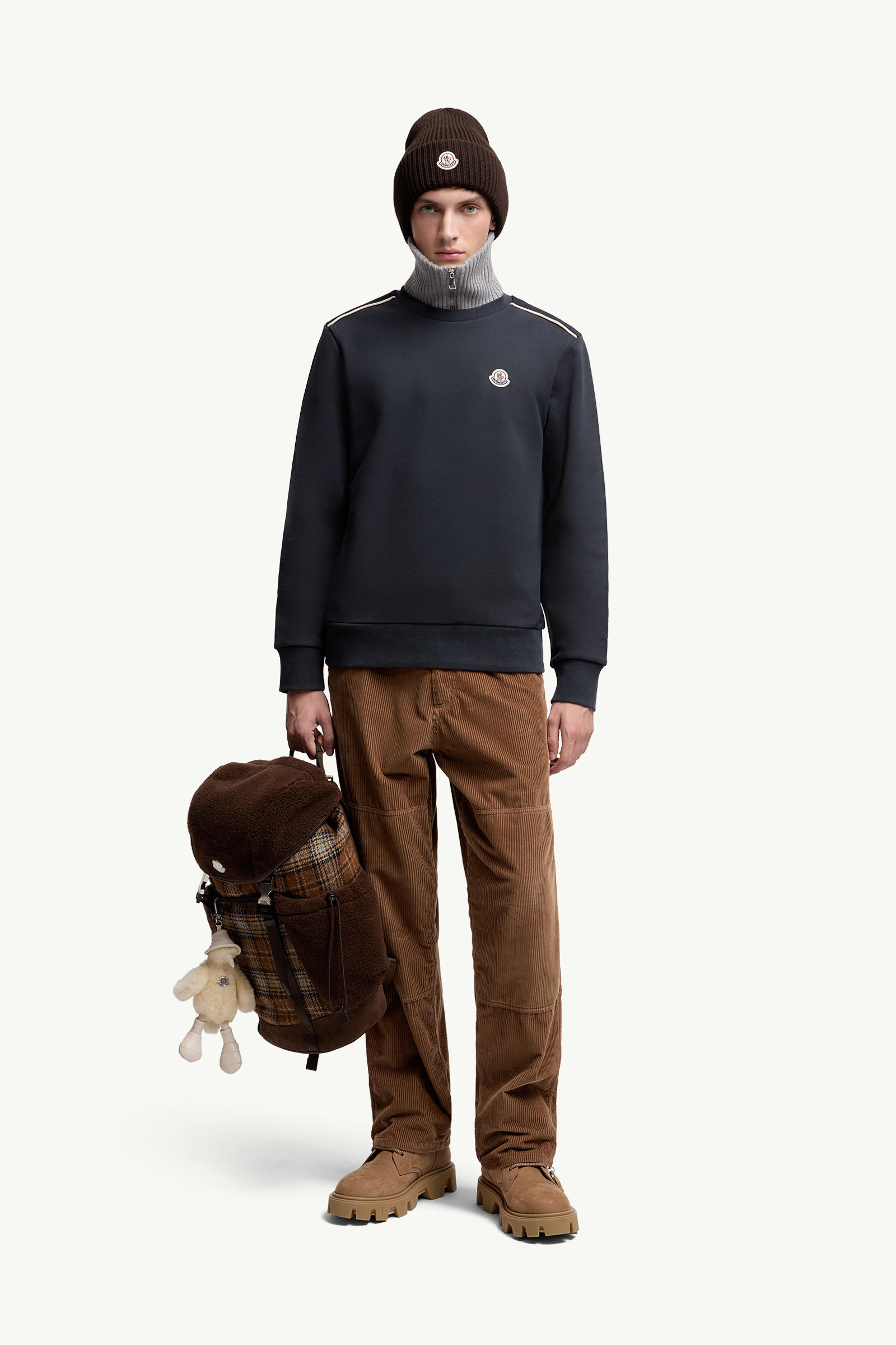 Mon Duck Logo Cotton Sweatshirt Men Navy Blue Moncler 0