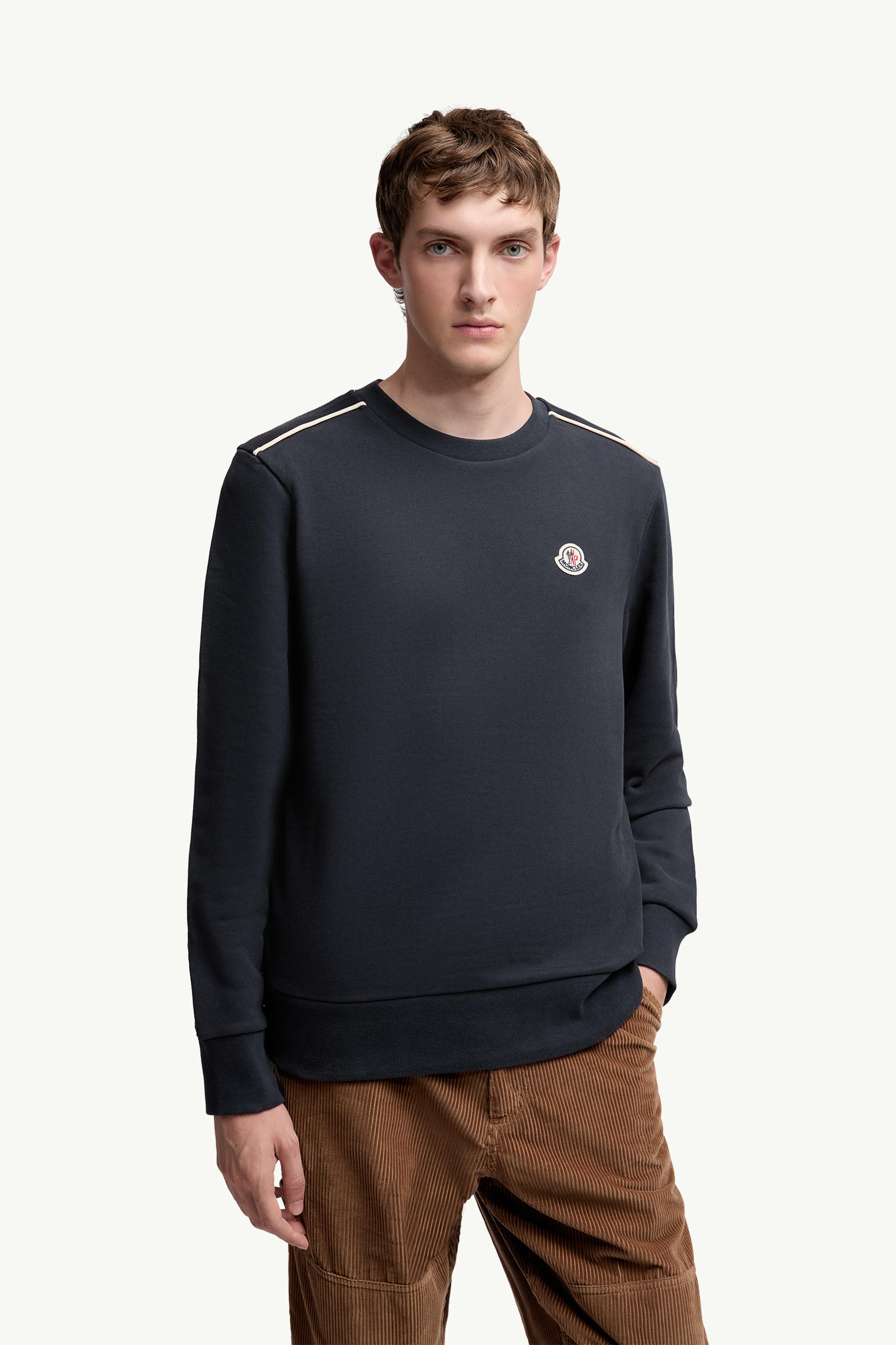 Felpa in Cotone con Logo Mon Duck Uomo Blu Navy Moncler 3