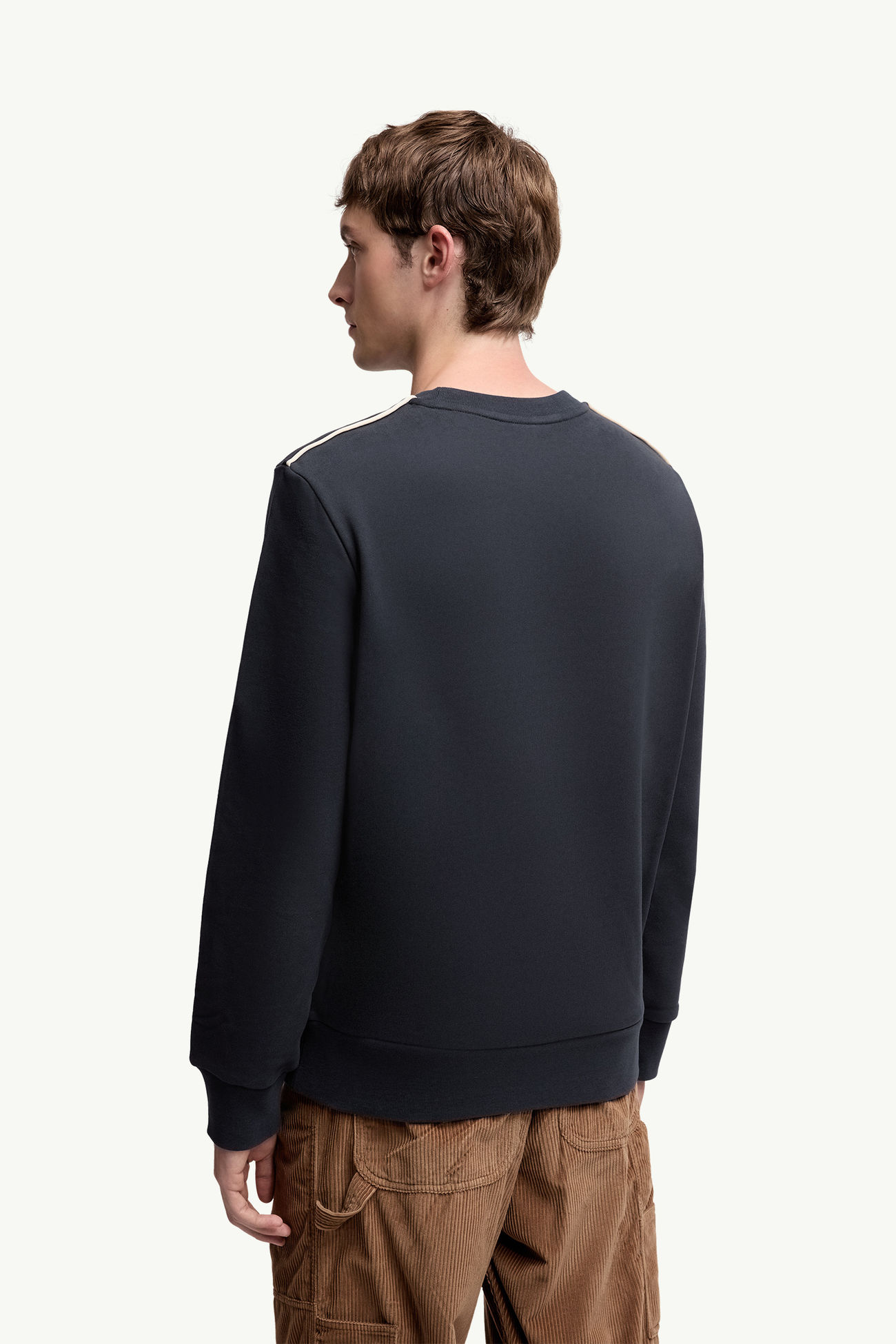 Sweat en coton à empiècement logo Hommes Bleu marine Moncler 4