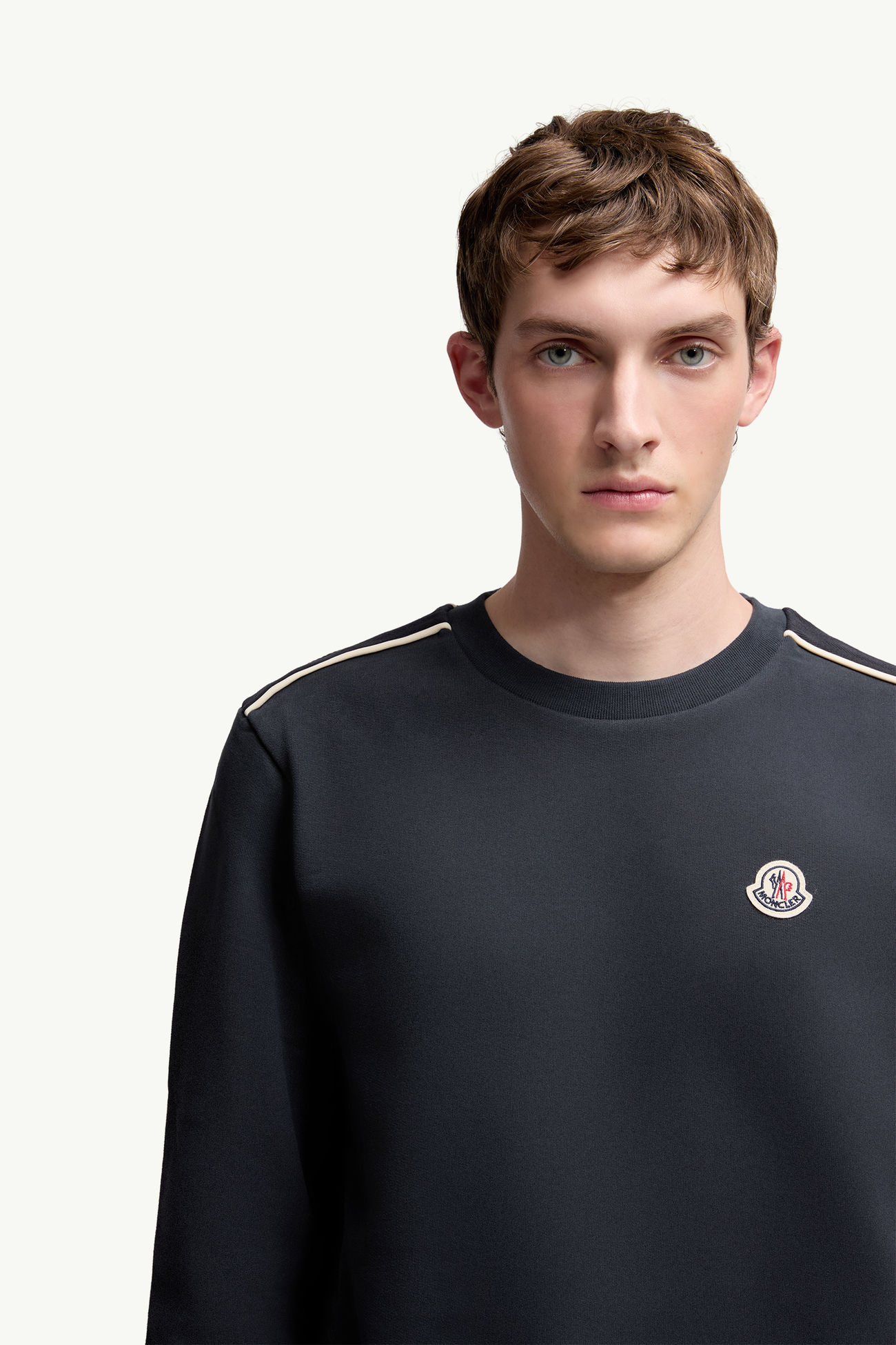 Sweatshirt aus Baumwolle mit Logoaufnäher Herren Navyblau Moncler 5