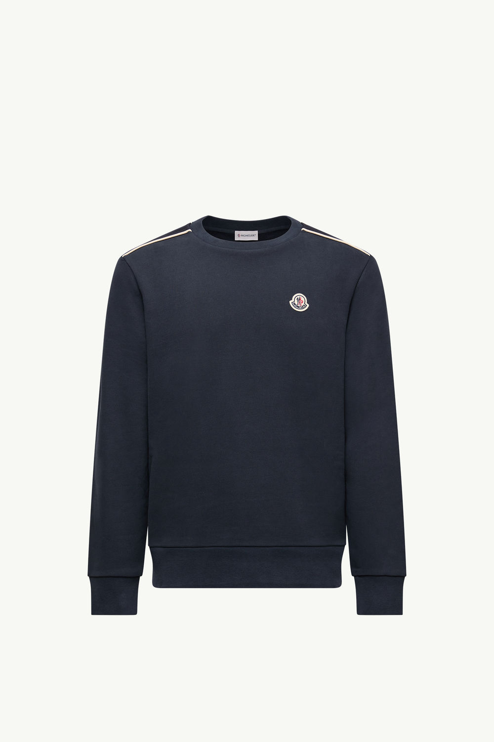 Logo Patch Cotton Sweatshirt Men Navy Blue Moncler 2