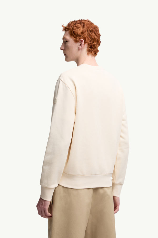 Cursive Logo Cotton Sweatshirt Men White Moncler 4