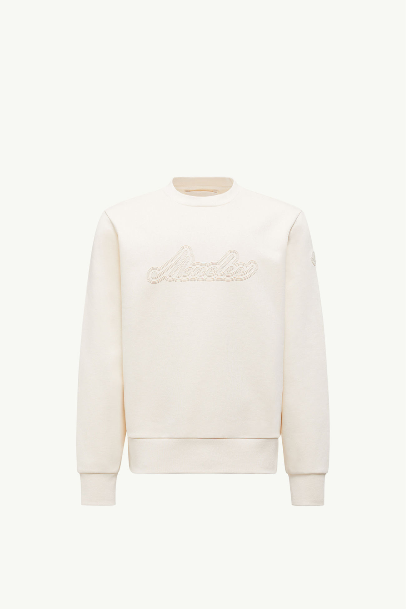 Cursive Logo Cotton Sweatshirt Men White Moncler 2