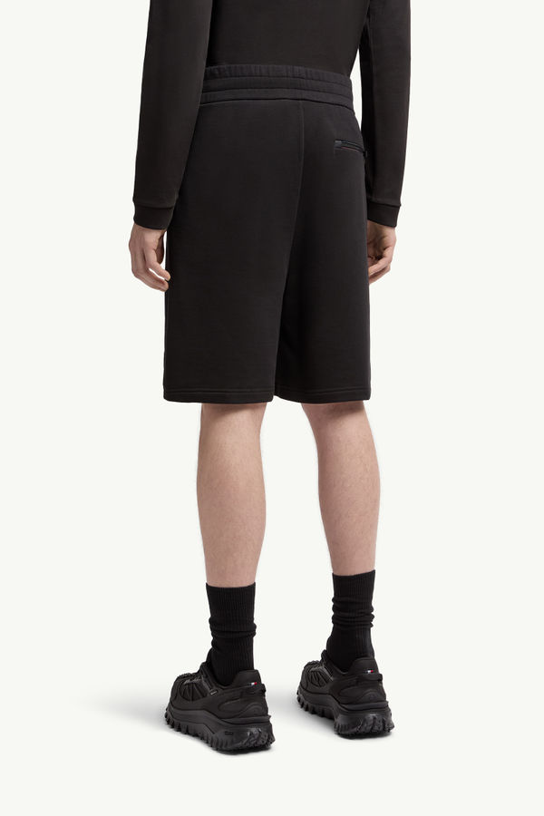 Short en coton à empiècement logo Hommes Noir Moncler 4