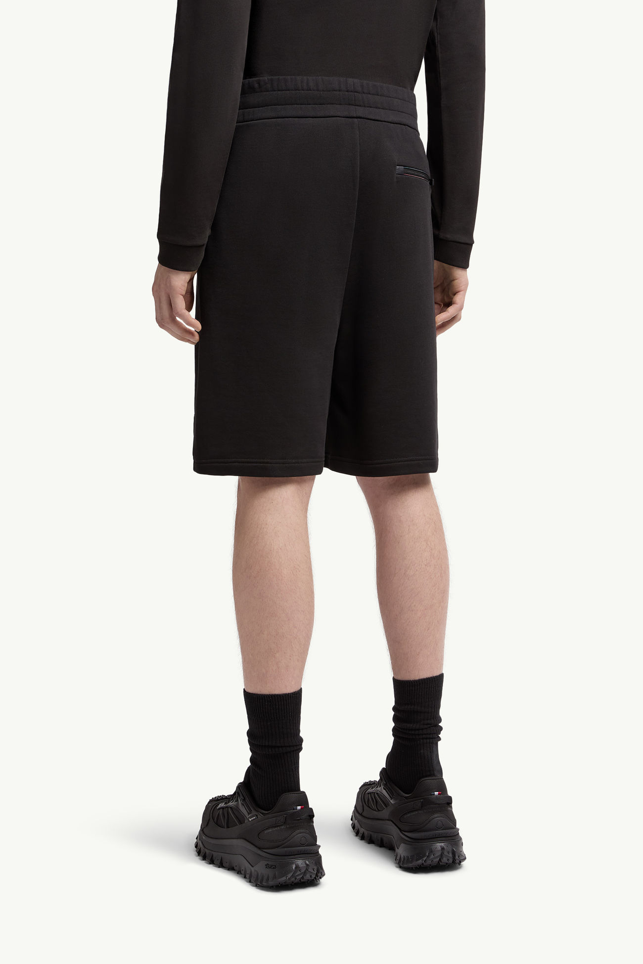 Shorts in cotone con patch con logo Uomo Nero Moncler 4