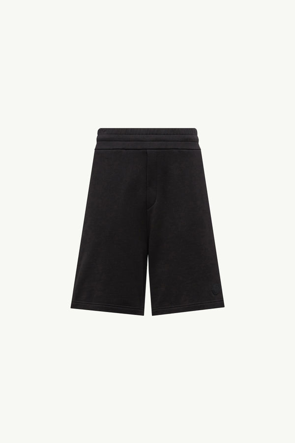 Short en coton à empiècement logo Hommes Noir Moncler 2