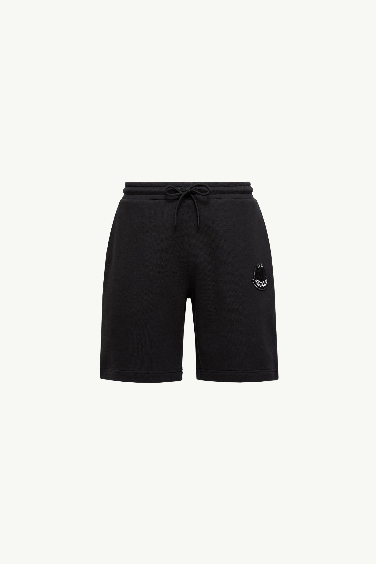 Black Logo Patch Cotton Shorts - Pants & Shorts for Men | Moncler US