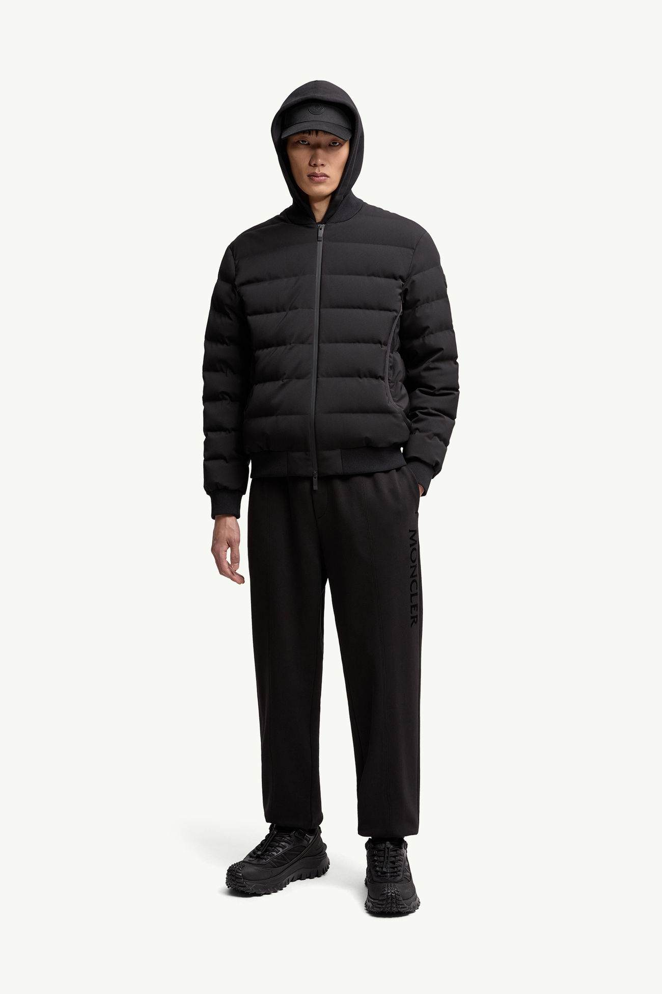 Cotton Sweatpants Men Black Moncler 0