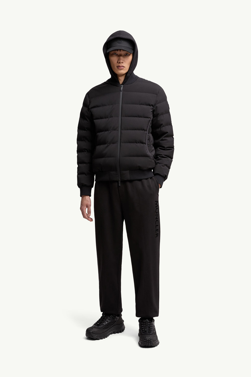 Cotton Track Pants Men Black Moncler 0