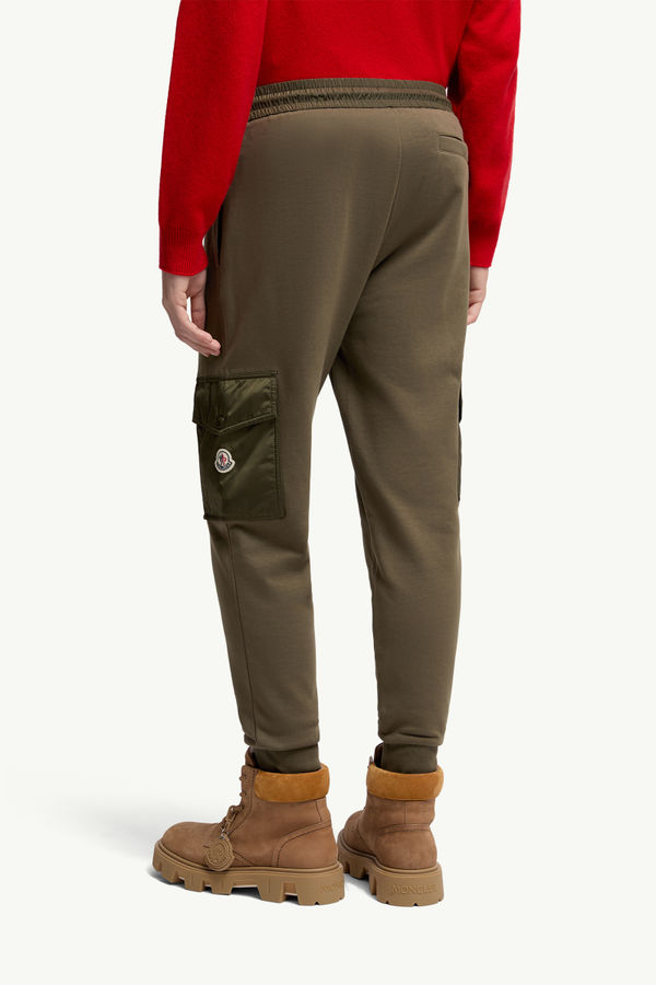 Cotton Blend Track Pants Men Dark Green Moncler 4