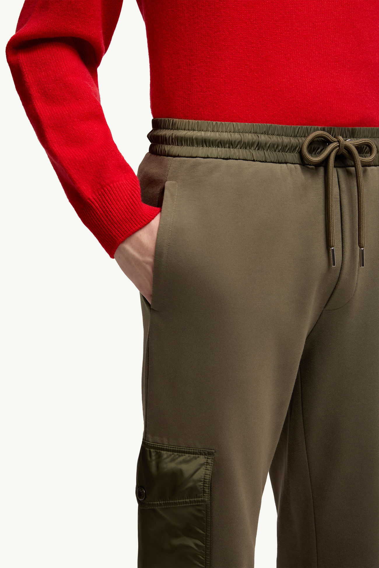 Cotton Blend Sweatpants Men Dark Green Moncler 5