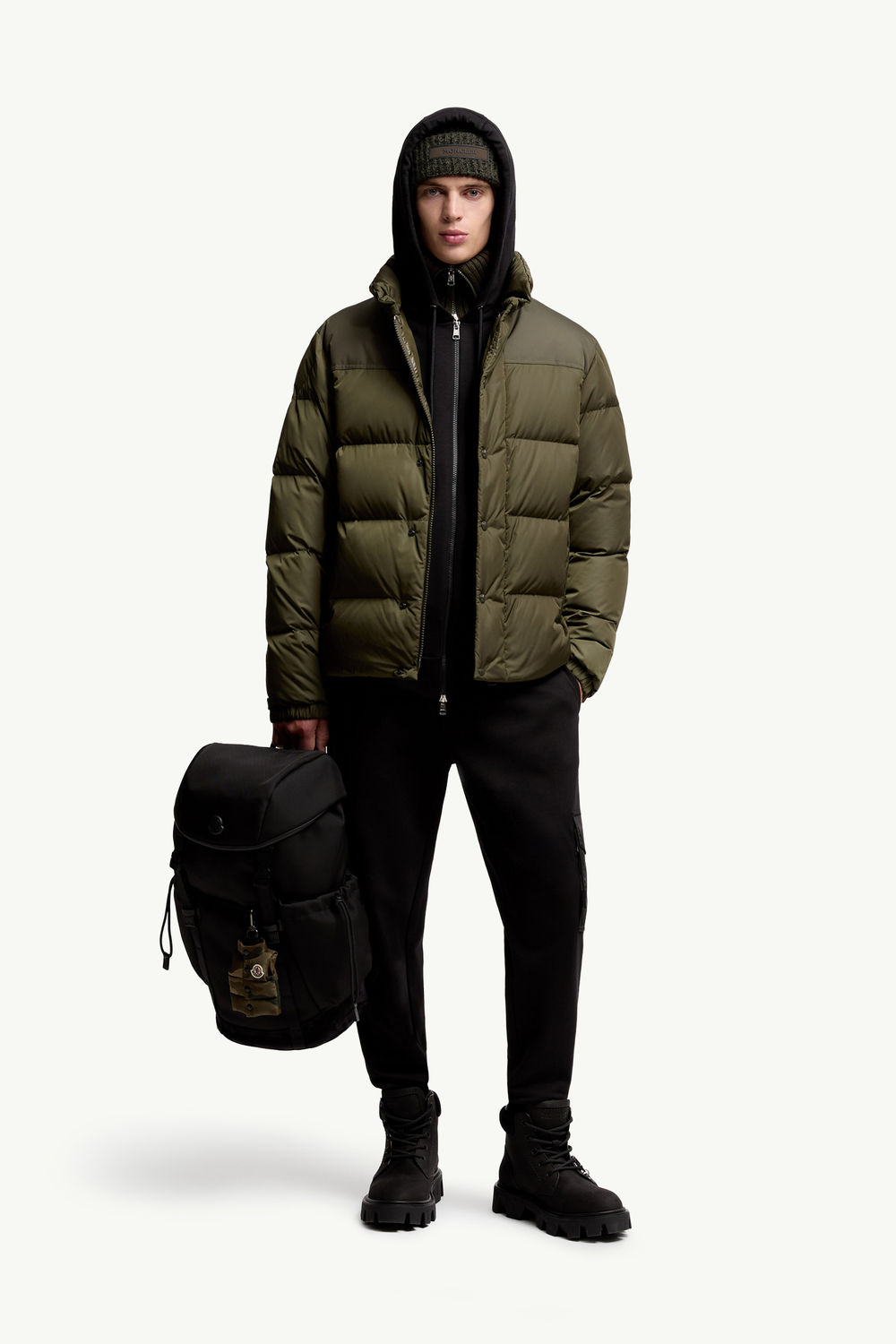 Cotton Blend Track Pants Men Black Moncler 0