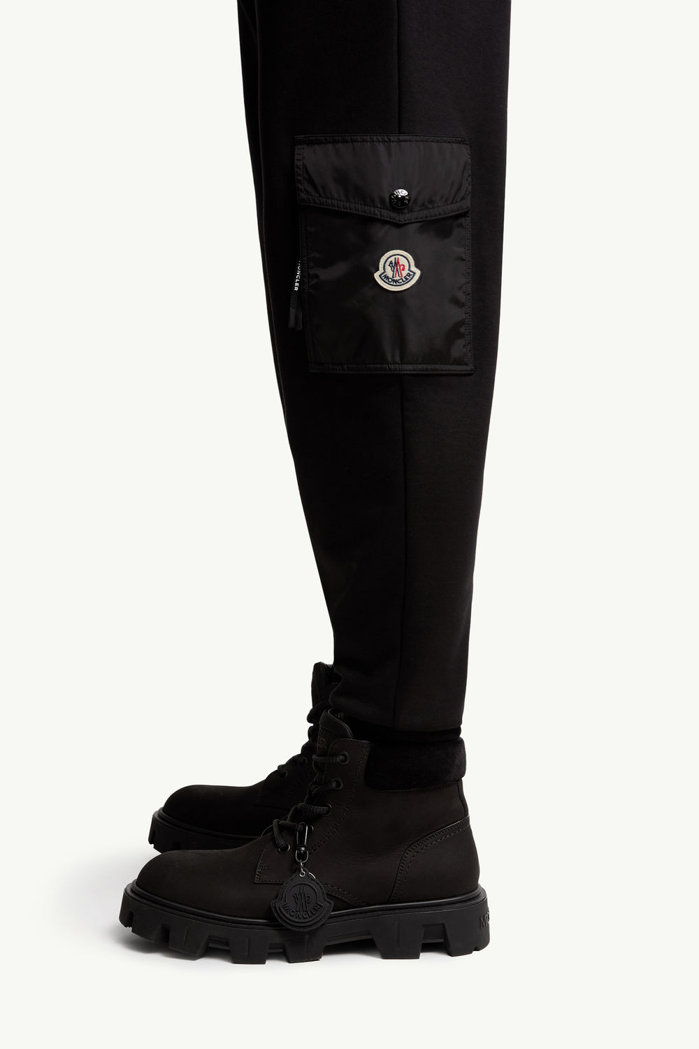 Cotton Blend Track Pants Men Black Moncler 1