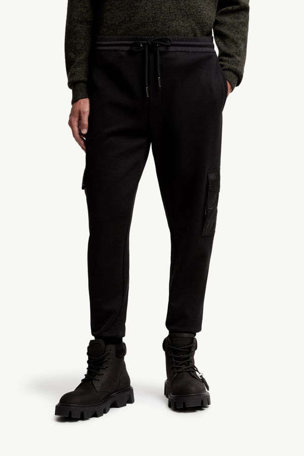 Pantalon de survêtement en coton mélangé Hommes Noir Moncler 3