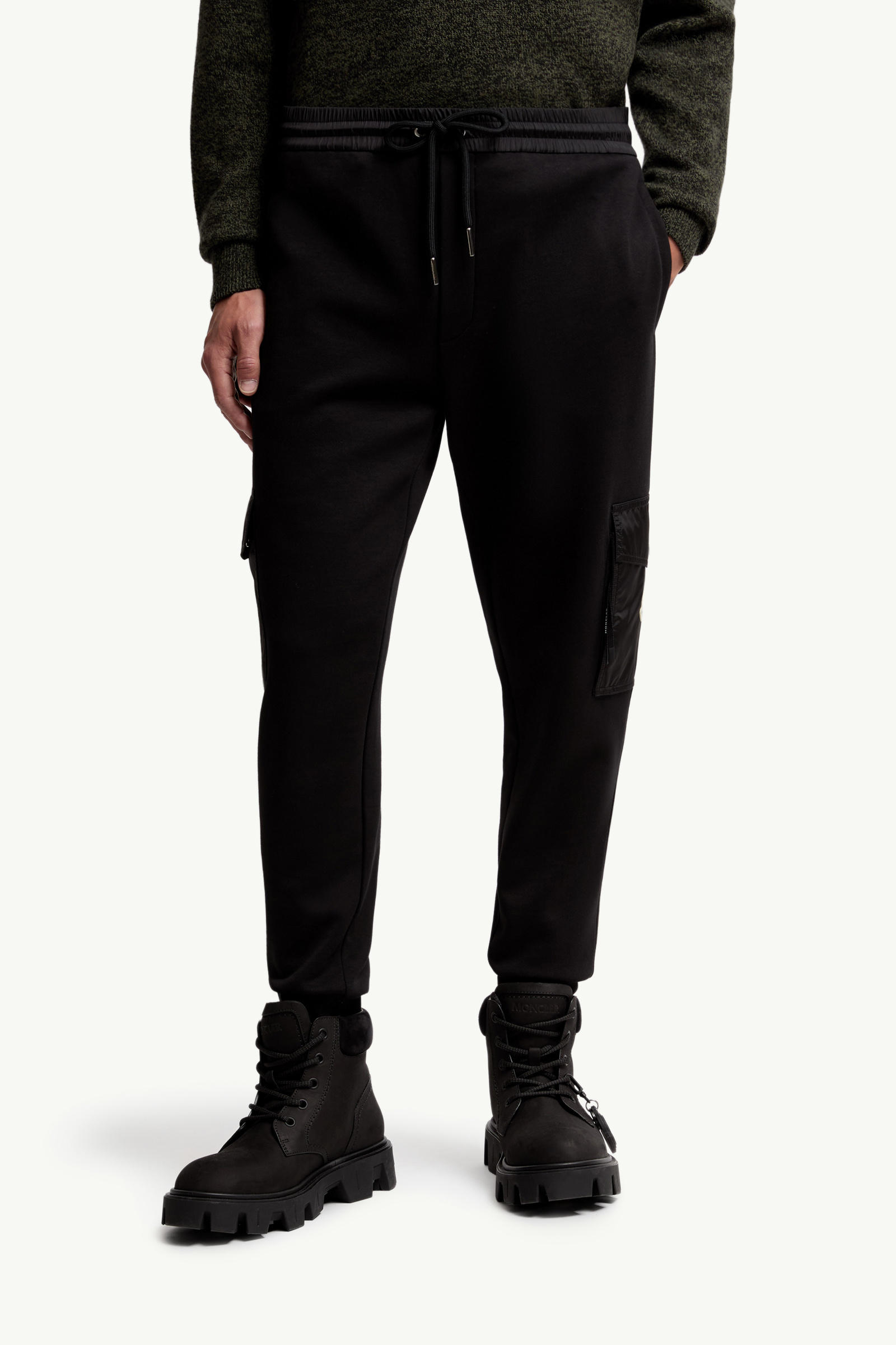 Pantalon de survêtement en coton mélangé Hommes Noir Moncler 3