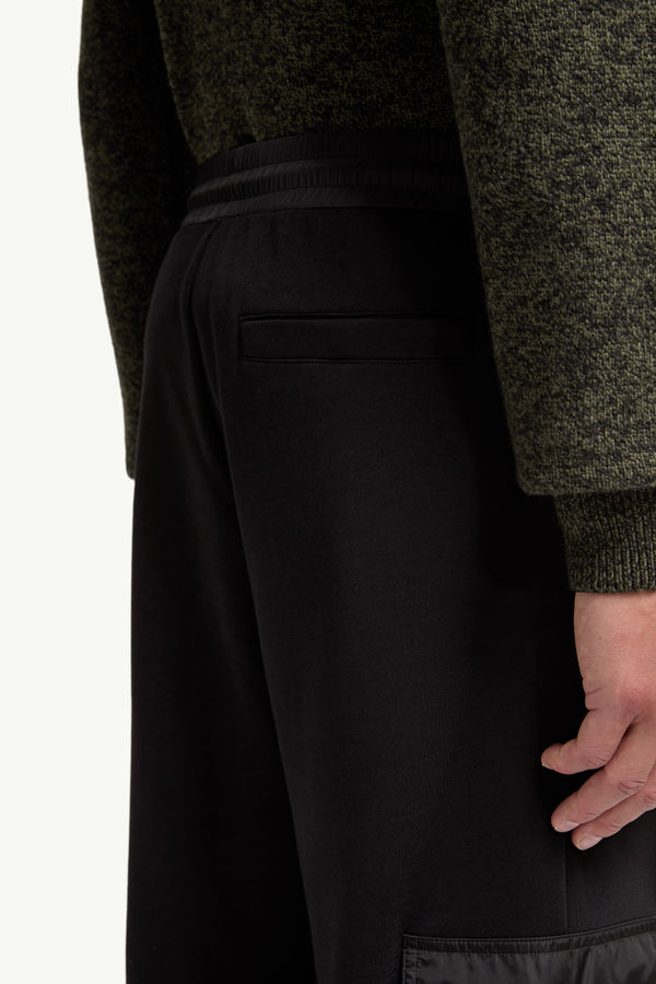 Pantalon de survêtement en coton mélangé Hommes Noir Moncler 5