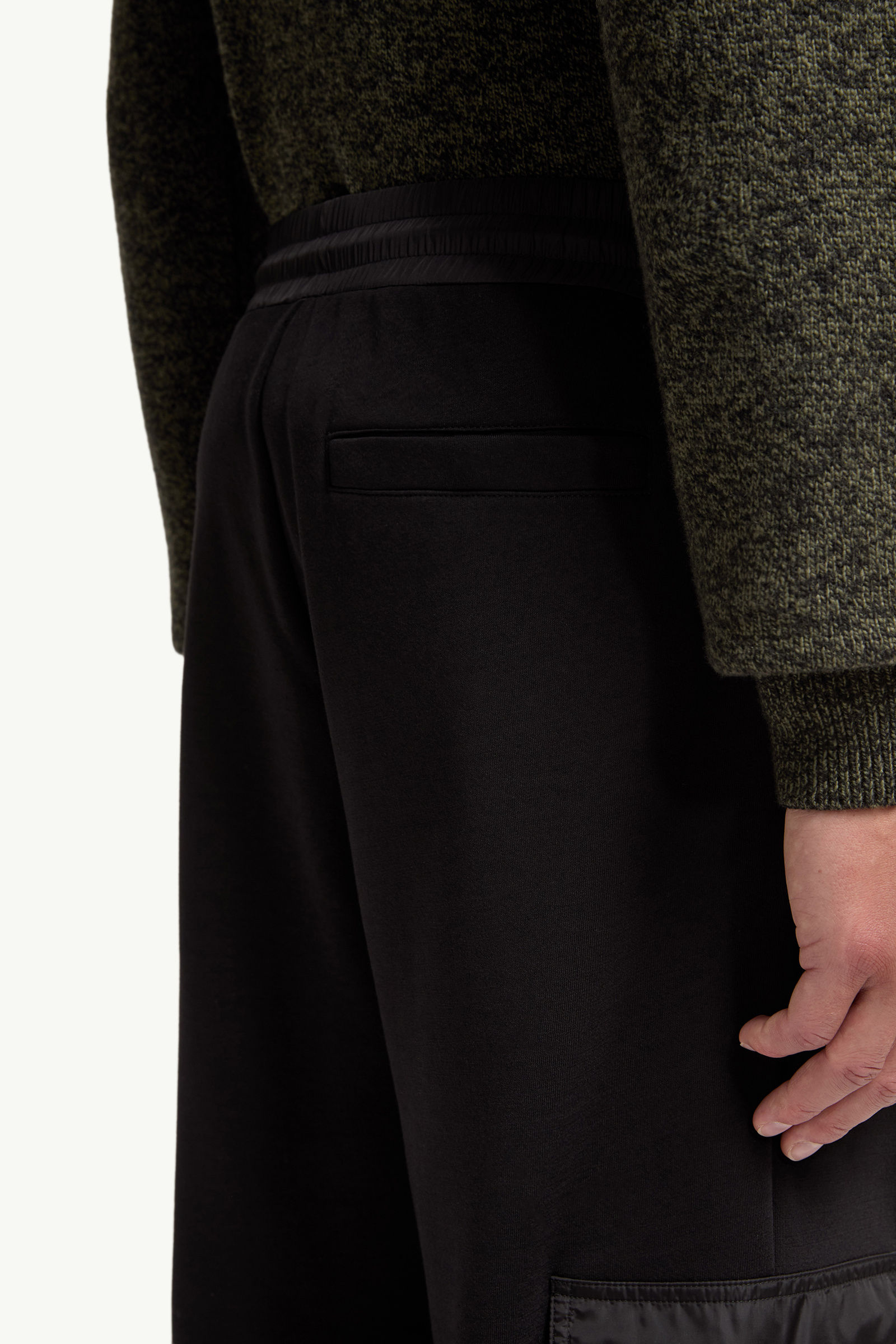 Pantalon de survêtement en coton mélangé Hommes Noir Moncler 5