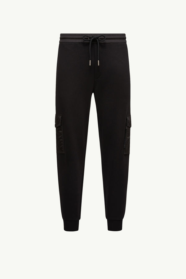 Cotton Blend Track Pants Men Black Moncler 2