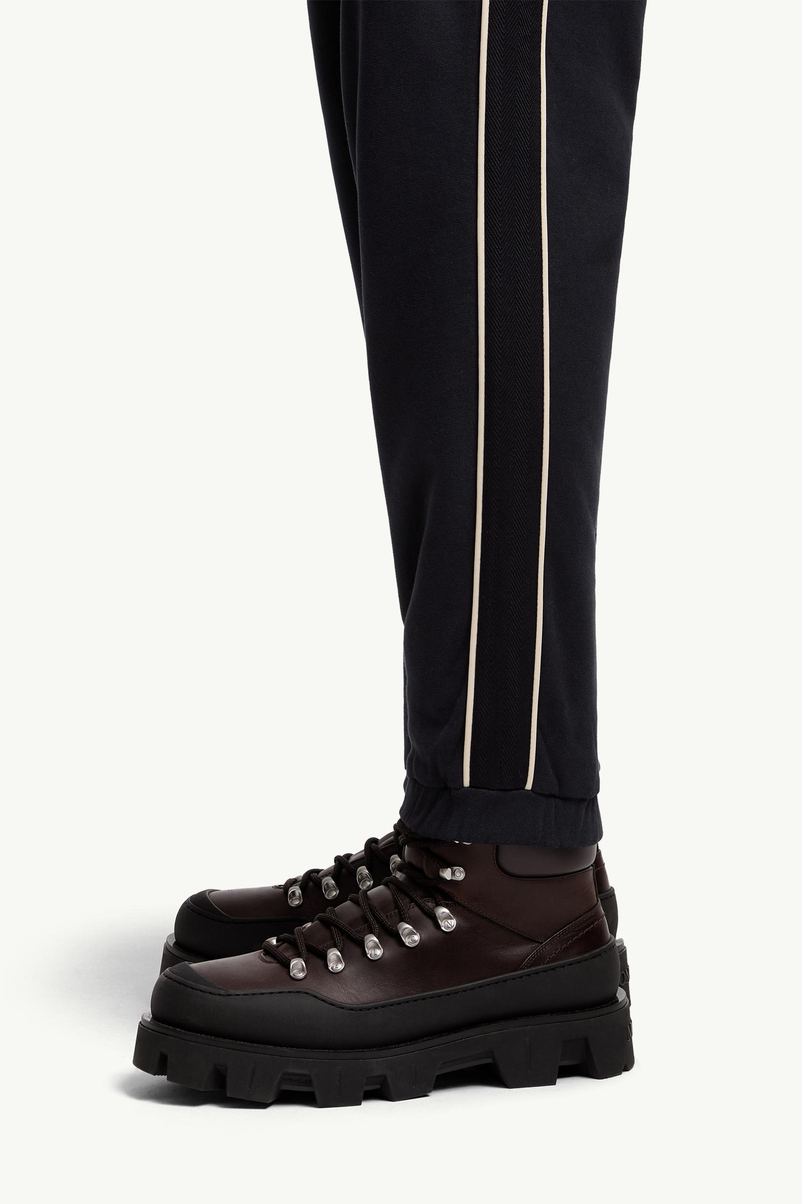 Navy Blue Stripe-Trimmed Cotton Sweatpants - Pants & Shorts for