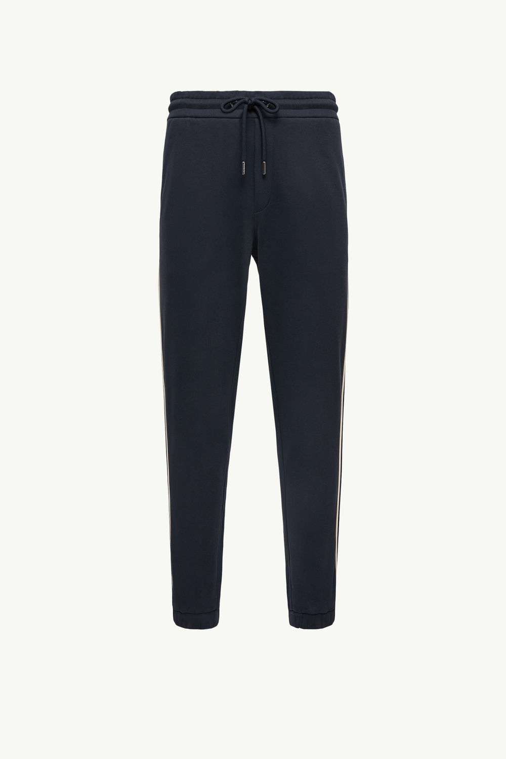 Stripe-Trimmed Cotton Sweatpants Men Navy Blue Moncler 2