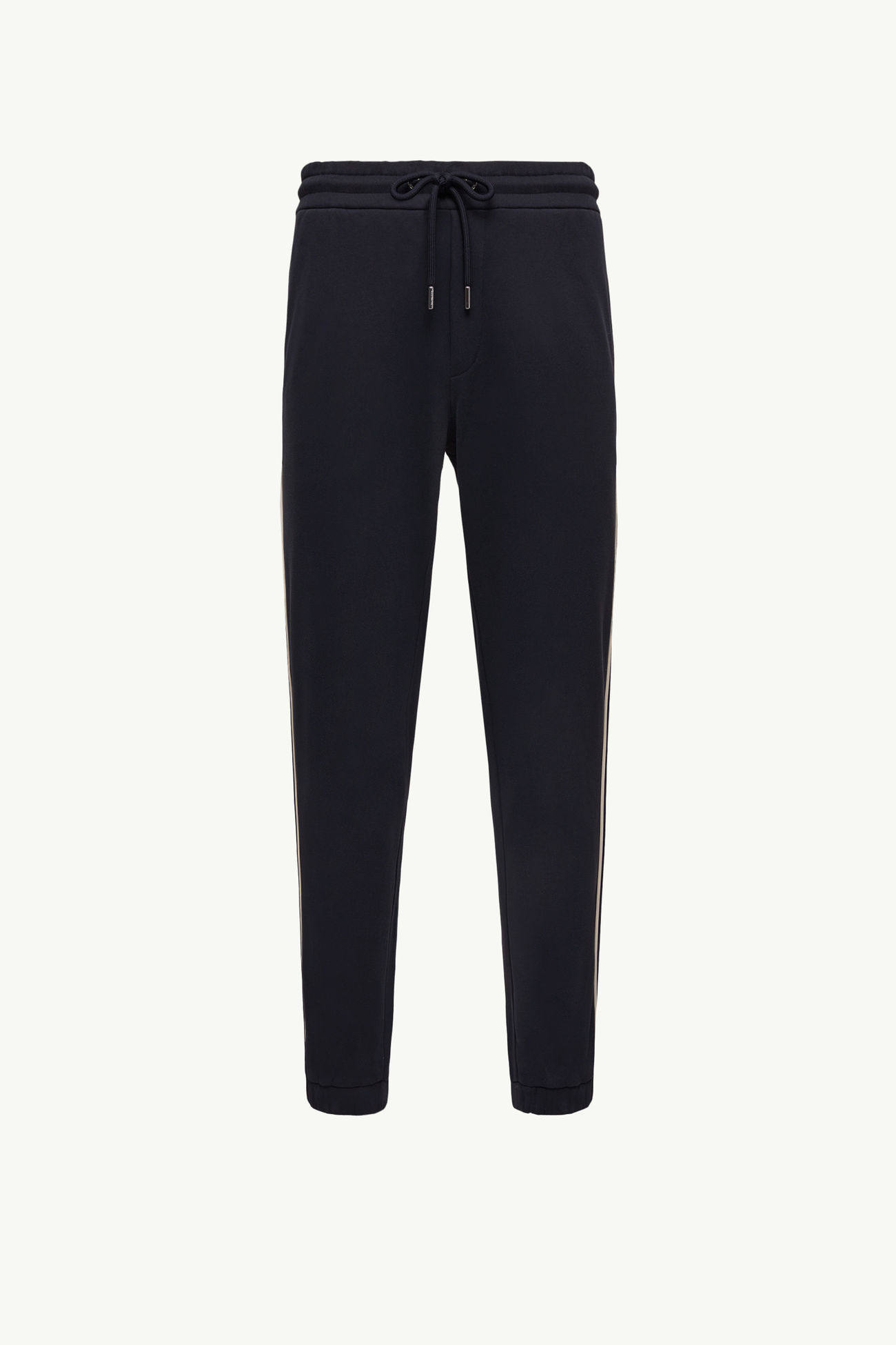 Stripe-Trimmed Cotton Sweattrousers Men Navy Blue Moncler 2
