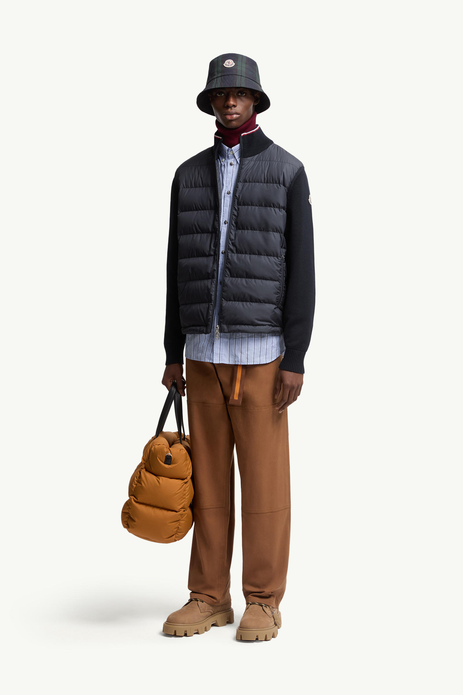 Padded Zip-Up Cotton Cardigan Men Blue Moncler 0