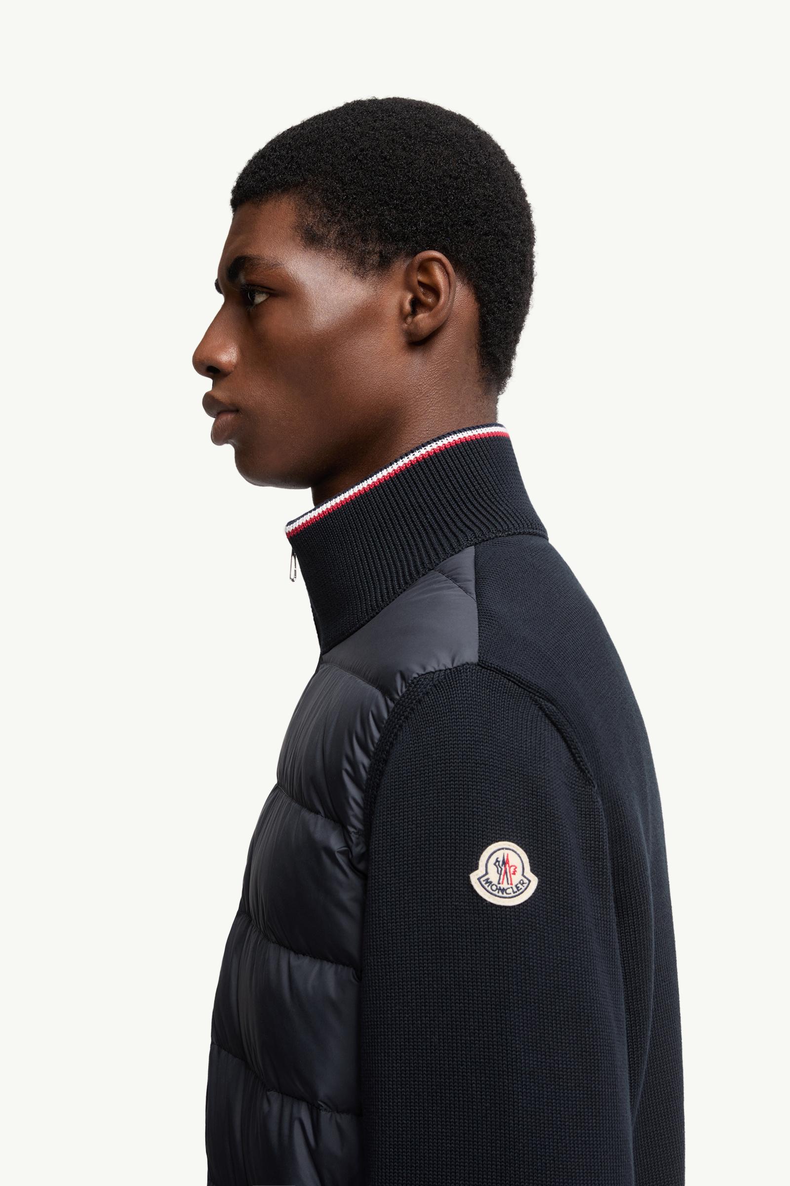 Padded Zip-Up Cotton Cardigan Men Blue Moncler 1