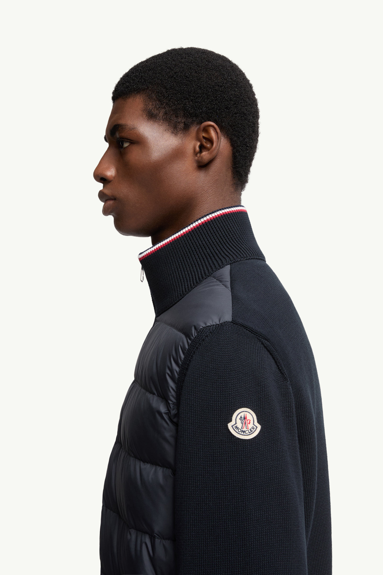 Padded Zip-Up Cotton Cardigan Men Blue Moncler 1