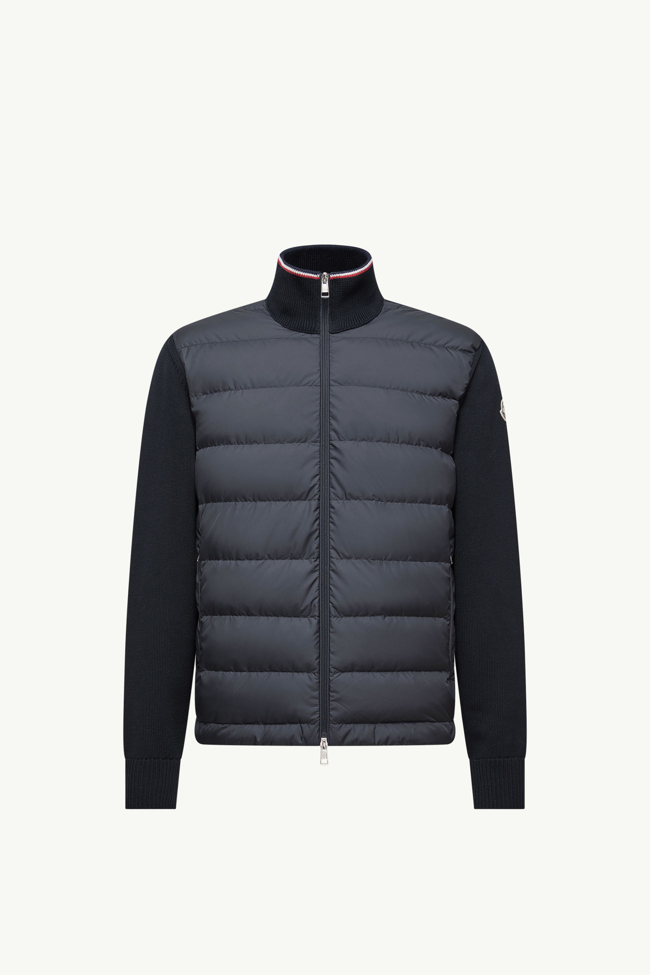 Cardigan imbottito in cotone con zip Uomo Blu Moncler 2