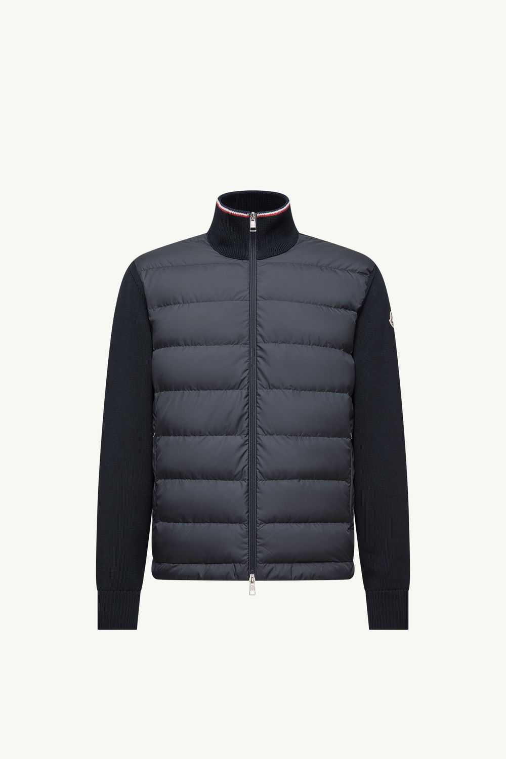 Cardigan zippé en coton matelassé Hommes Bleu Moncler 2