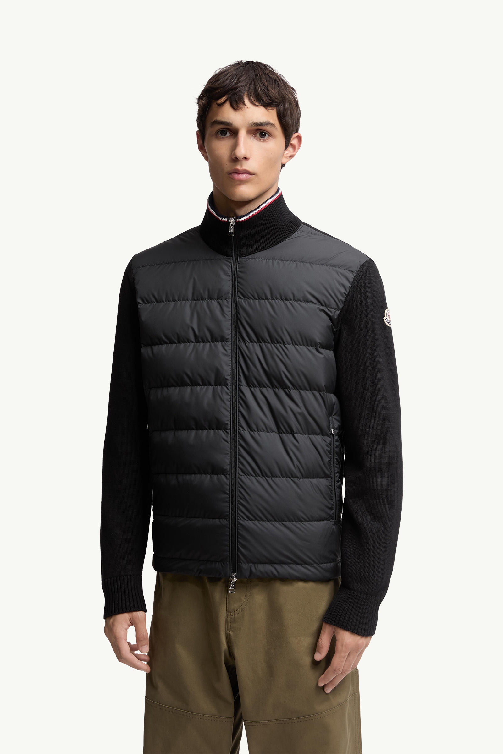男士加衬拉链棉质开衫 男士 黑色 Moncler 3