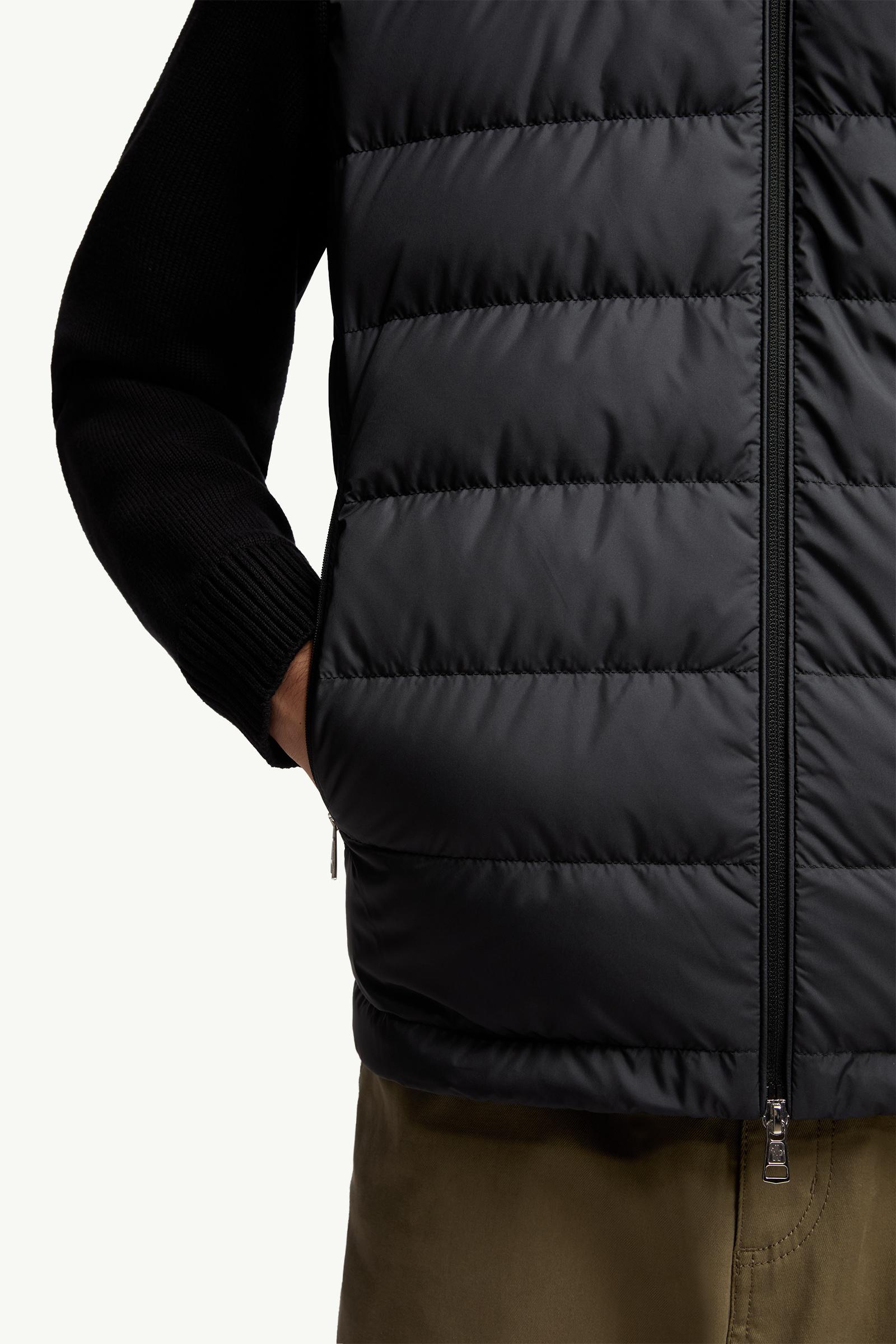 Black Padded Zip-Up Cotton Cardigan - Sweaters & Cardigans for Men