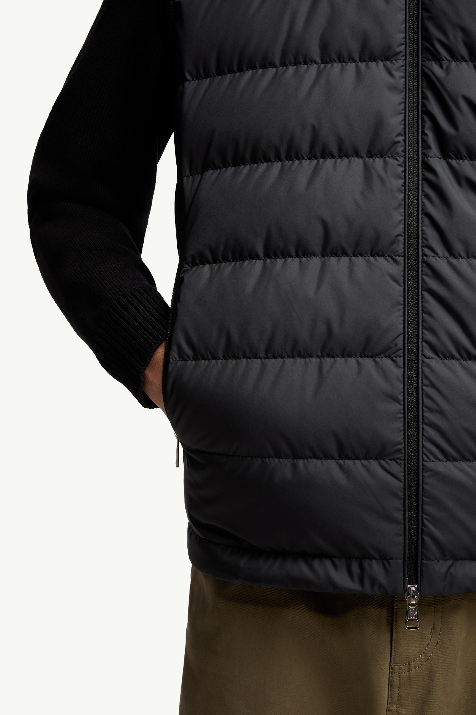 Padded Zip-Up Cotton Cardigan Men Black Moncler 5