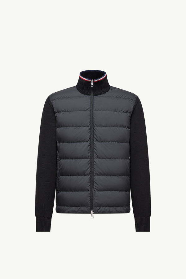 Padded Zip-Up Cotton Cardigan Men Black Moncler 2