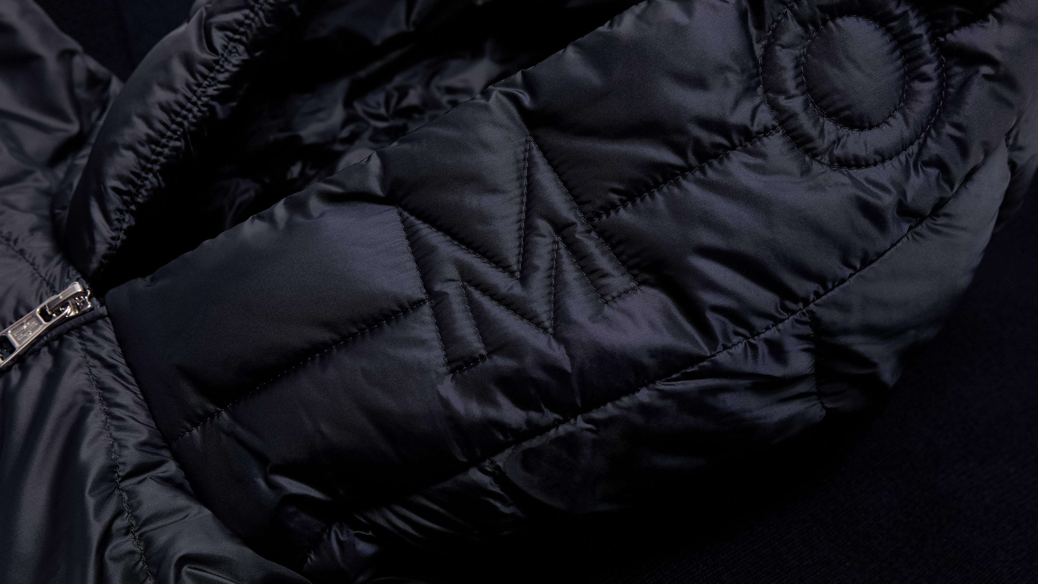 Blue Padded Wool Zip-Up Hoodie - Sweaters & Cardigans for Men