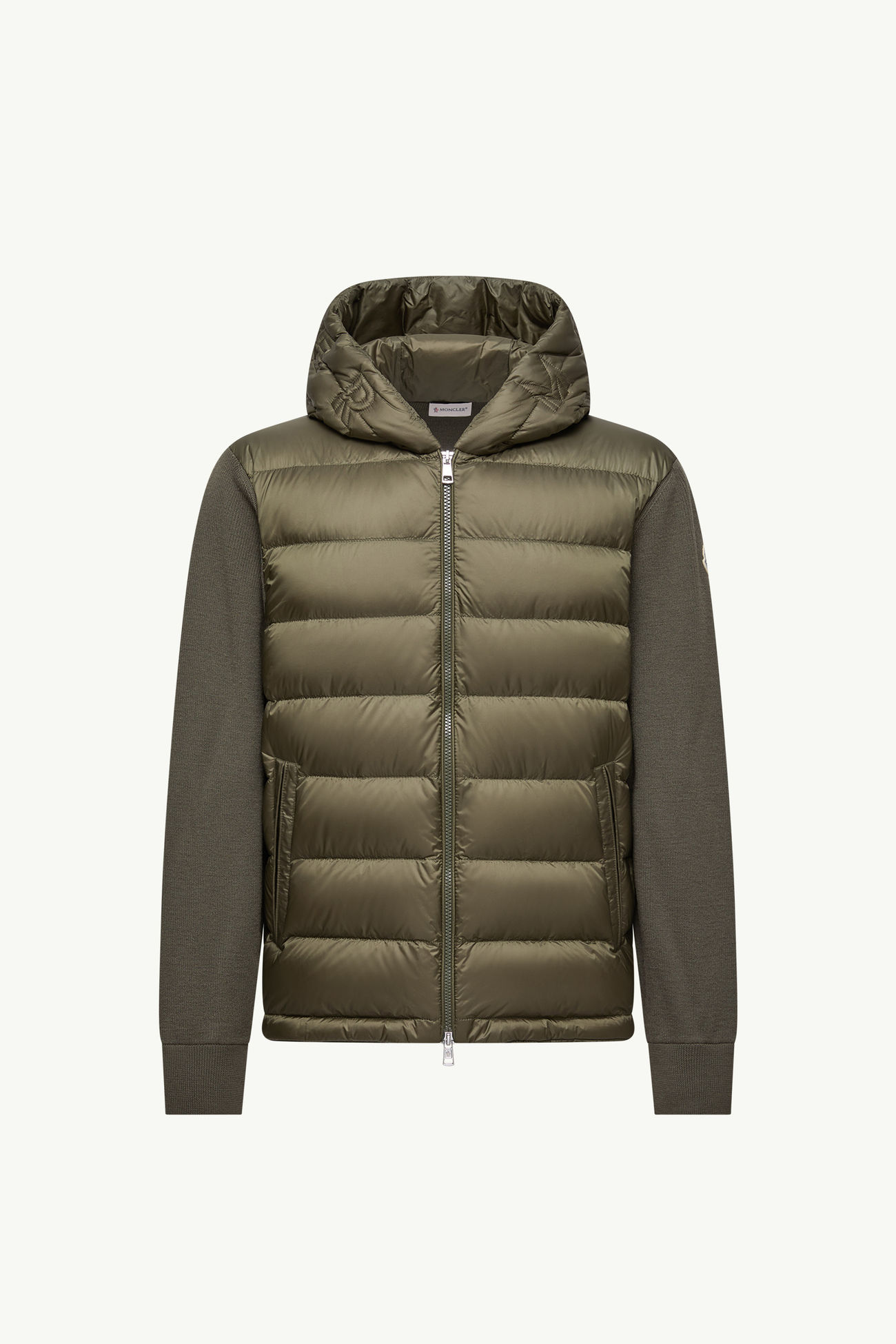 Cárdigan con capucha de lana acolchada Hombre Verde Oliva Moncler 2